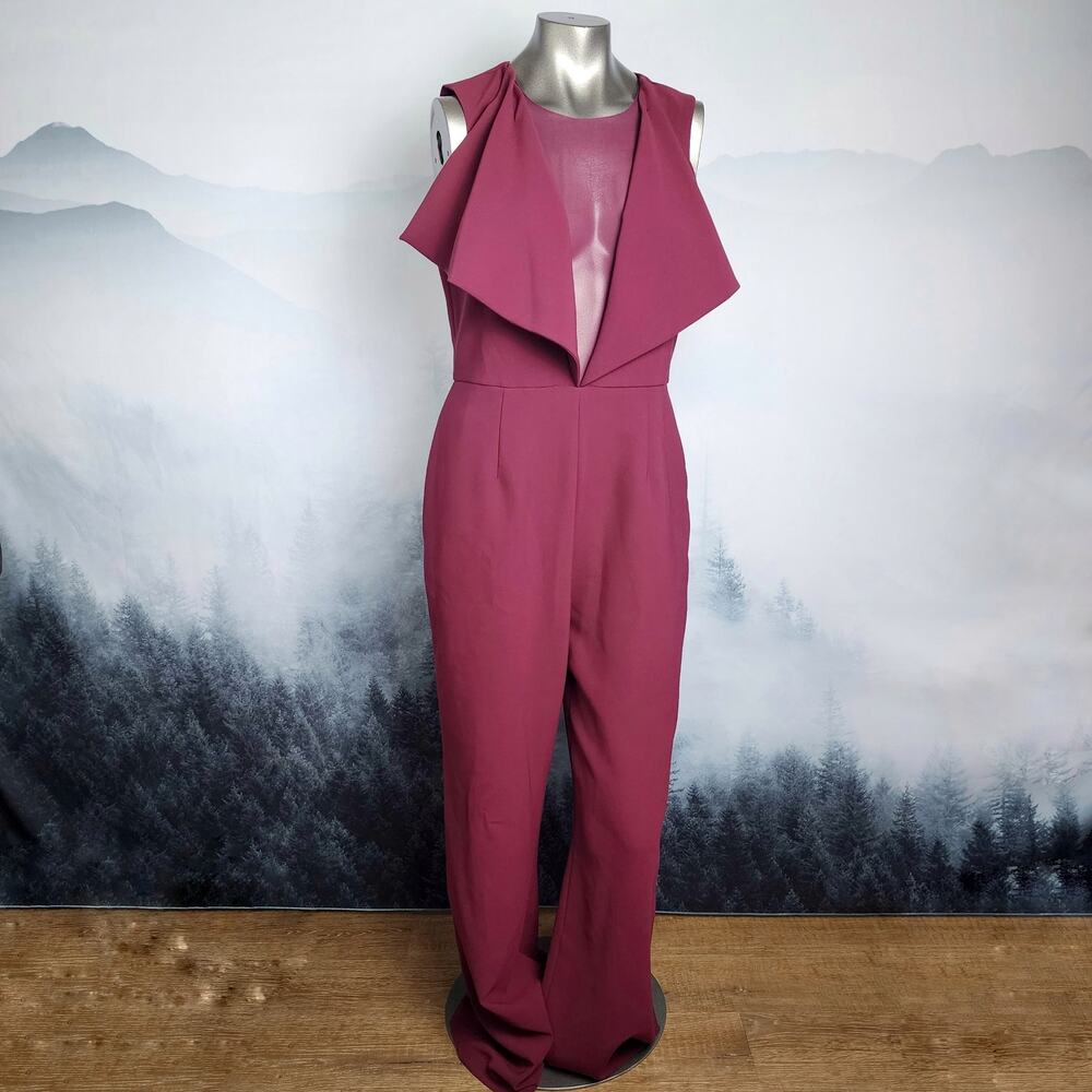 BCBG Maxazria Bordeaux Raymee Sleeveless Jumpsuit | Women's M